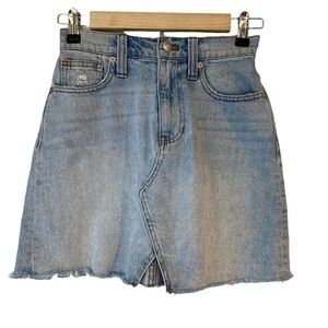 Madewell Rigid Denim A-Line Mini Skirt: Cutout Edition